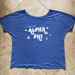 Alpha Phi blue with stars tee